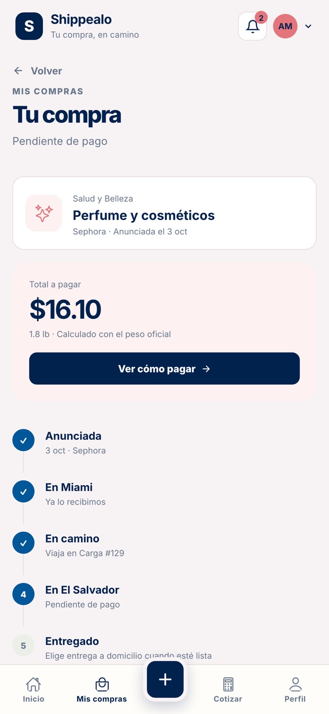 Total a pagar de una compra pesada